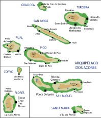 Carte de l'archipèle des Açores