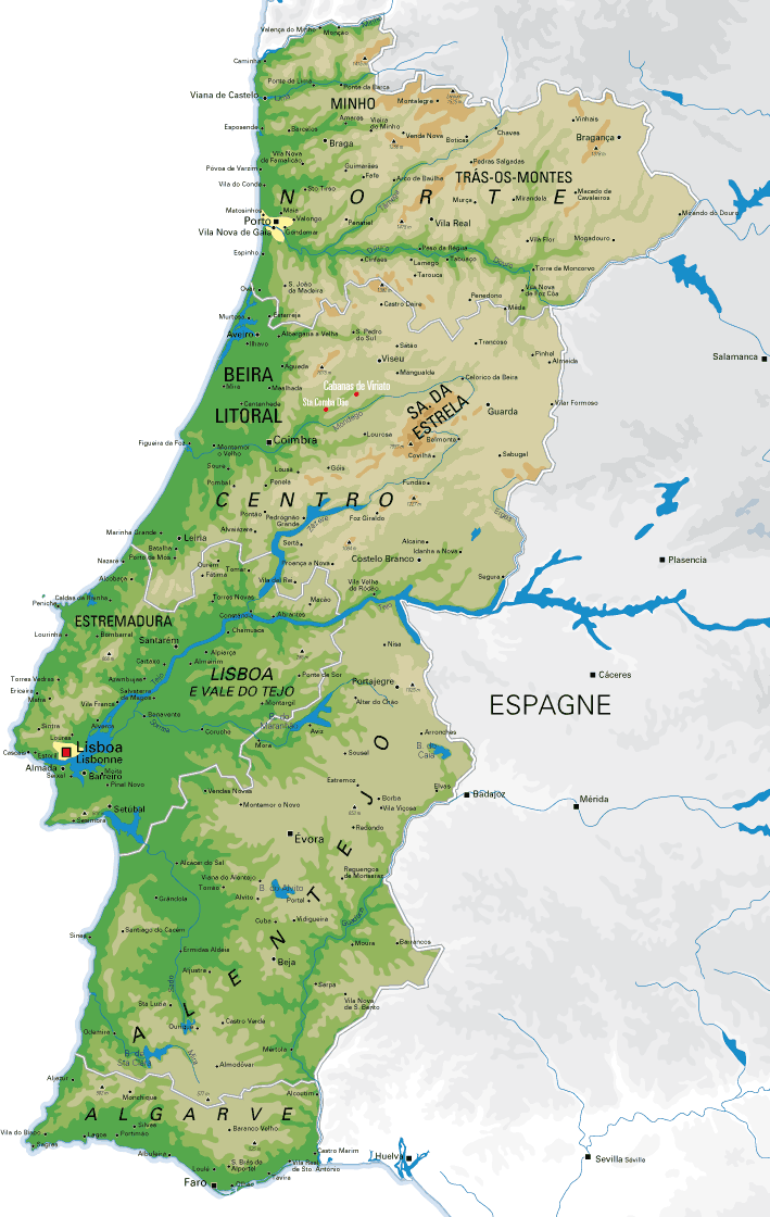 Carte du Portugal